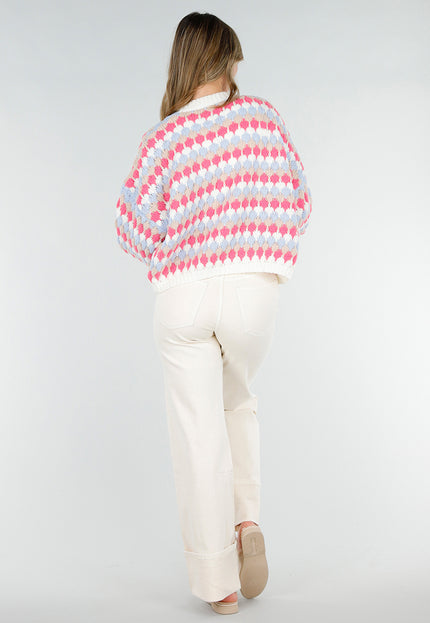 NEW180226 Gebreid Vest met Ruitprint