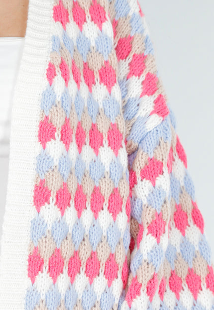 NEW180226 Gebreid Vest met Ruitprint