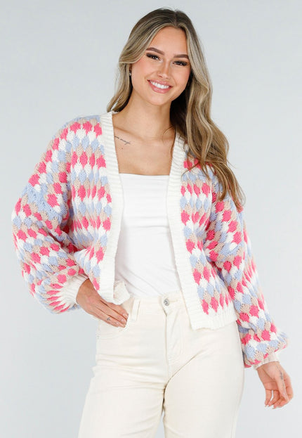 NEW180226 Gebreid Vest met Ruitprint