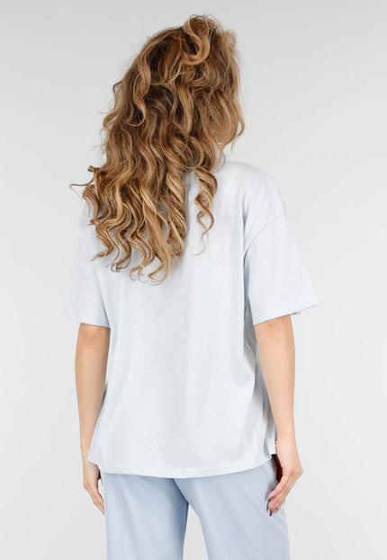 NEW180226 Lichtblauw V-Hals T-Shirt