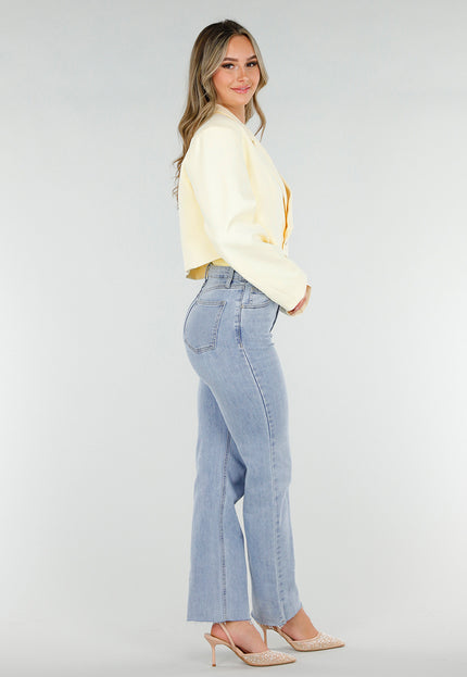 NEW180226 Lichtgele Cropped Blazer