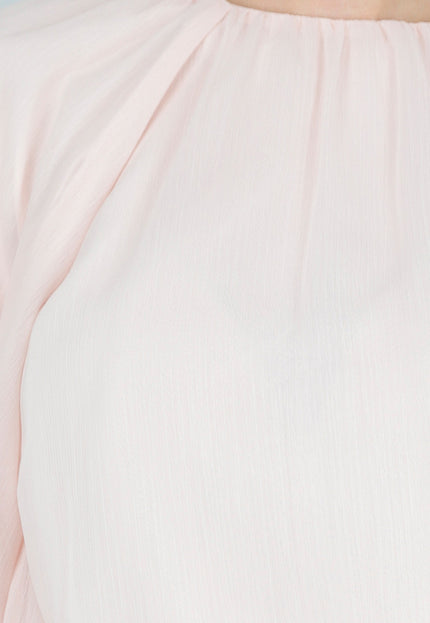 NEW180226 Lichtroze Blouse met Wijde Mouwen