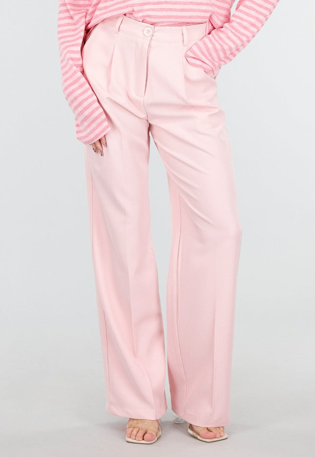 NEW180226 Lichtroze Wide Leg Pantalon