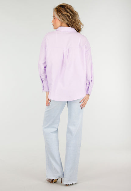 NEW180226 Lila Katoenen Blouse