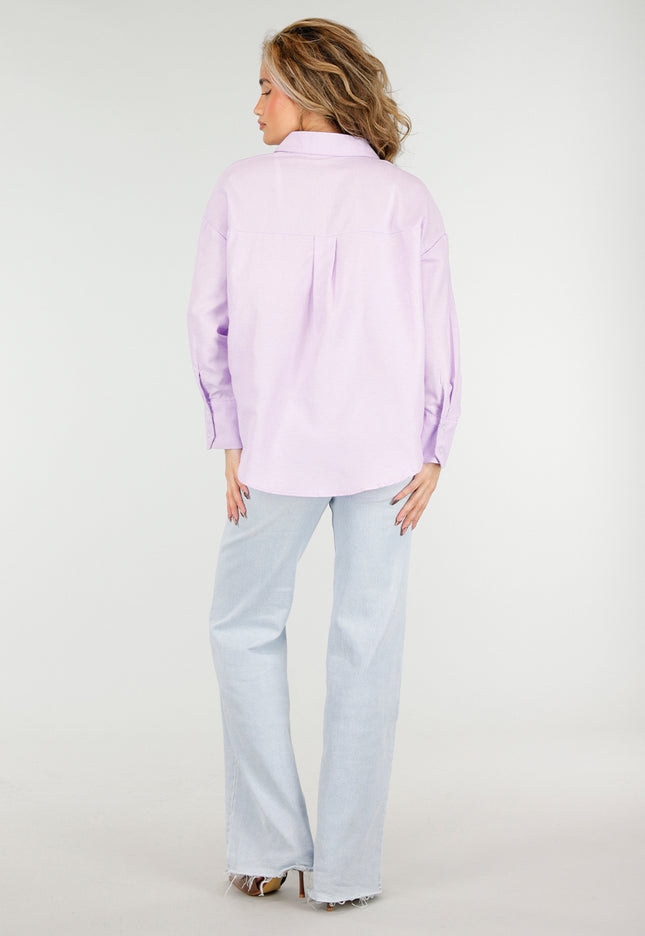 NEW180226 Lila Katoenen Blouse