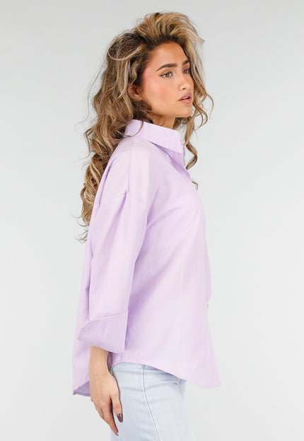 NEW180226 Lila Katoenen Blouse