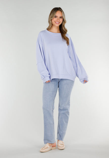 NEW180226 Lila Sweater met Good Vibes Print