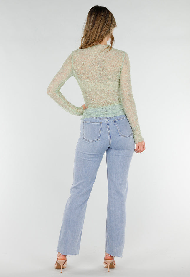 NEW180226 Mintgroene Kanten Top