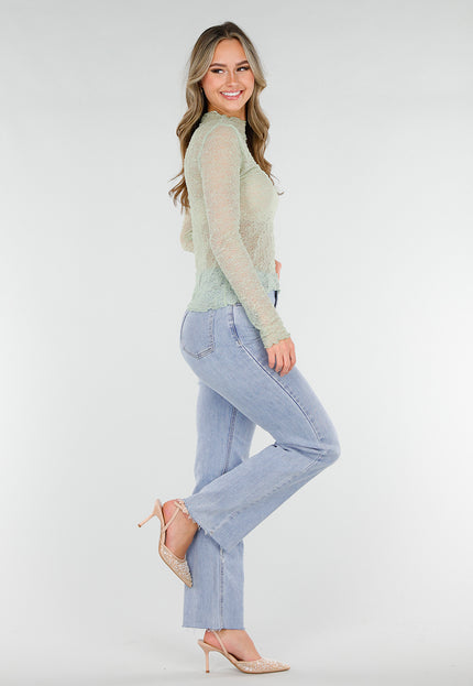 NEW180226 Mintgroene Kanten Top