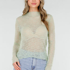 NEW180226 Mintgroene Kanten Top