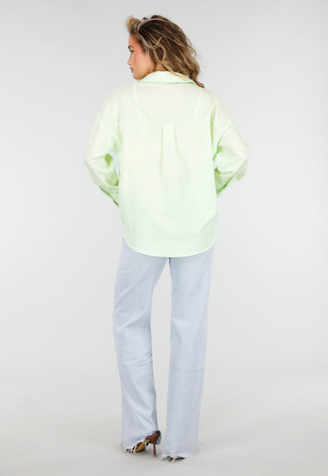 NEW180226 Mintgroene Katoenen Blouse