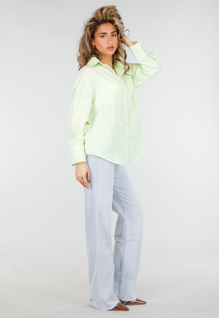 NEW180226 Mintgroene Katoenen Blouse