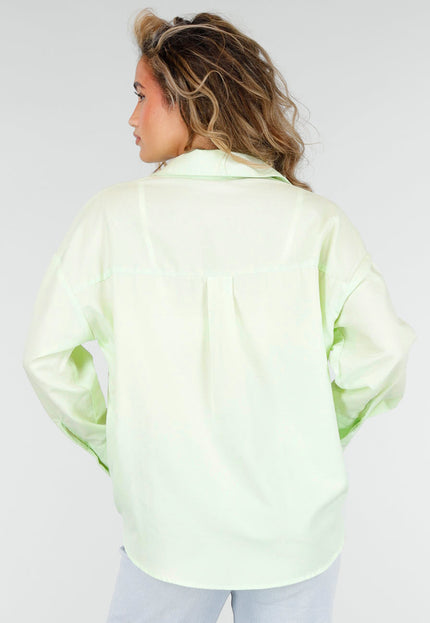 NEW180226 Mintgroene Katoenen Blouse