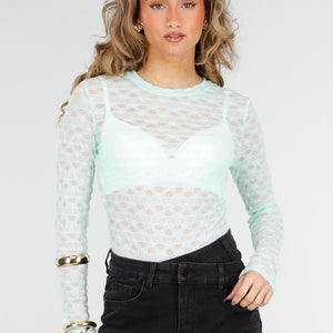 NEW180226 Mintgroene Mesh Body