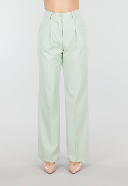 NEW180226 Mintgroene Wide Leg Pantalon