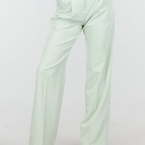 NEW180226 Mintgroene Wide Leg Pantalon