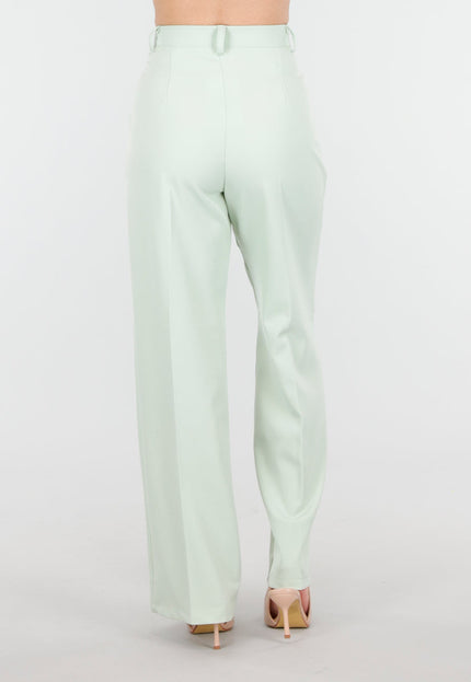 NEW180226 Mintgroene Wide Leg Pantalon
