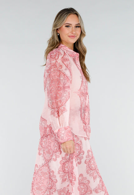 NEW180226 Roze Blouse met Paisley Print