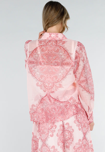 NEW180226 Roze Blouse met Paisley Print