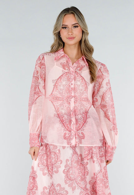 NEW180226 Roze Blouse met Paisley Print