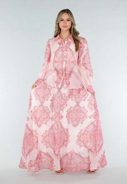 NEW180226 Roze Blouse met Paisley Print