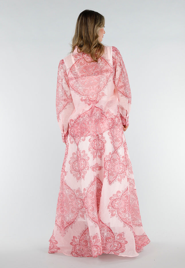 NEW180226 Roze Blouse met Paisley Print