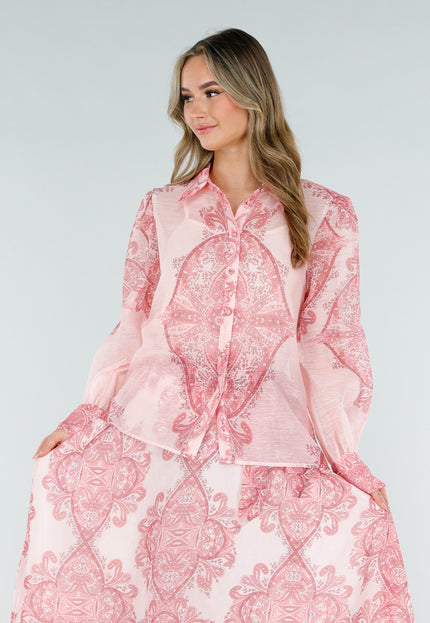 NEW180226 Roze Blouse met Paisley Print