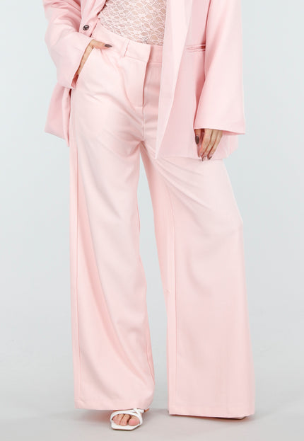 NEW180226 Roze High Waist Wide Leg Pantalon