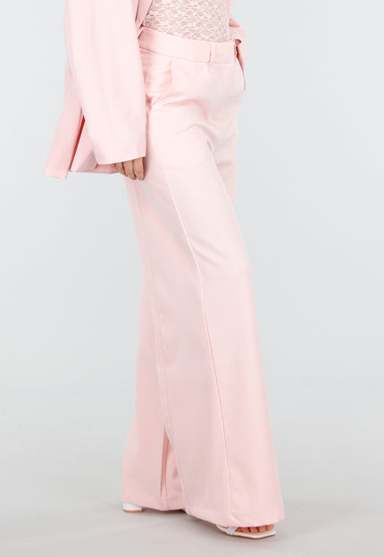 NEW180226 Roze High Waist Wide Leg Pantalon