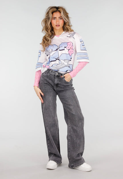 NEW180226 Roze Mesh Body met Lange Mouwen