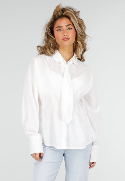 NEW180226 Witte Blouse met Stropdas