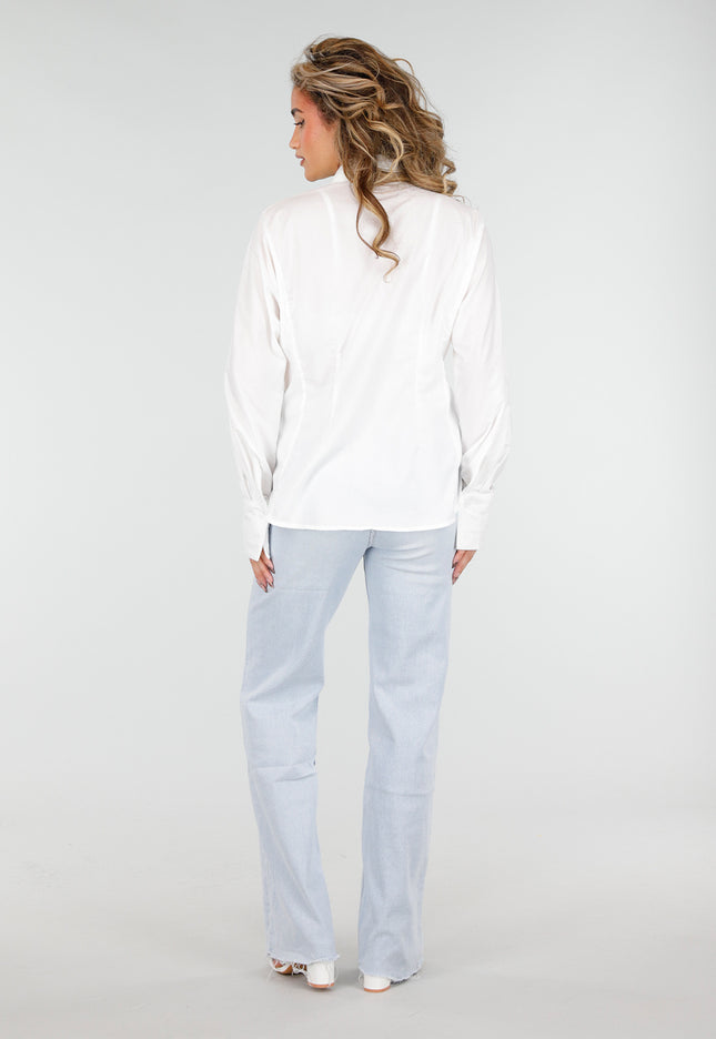 NEW180226 Witte Blouse met Stropdas