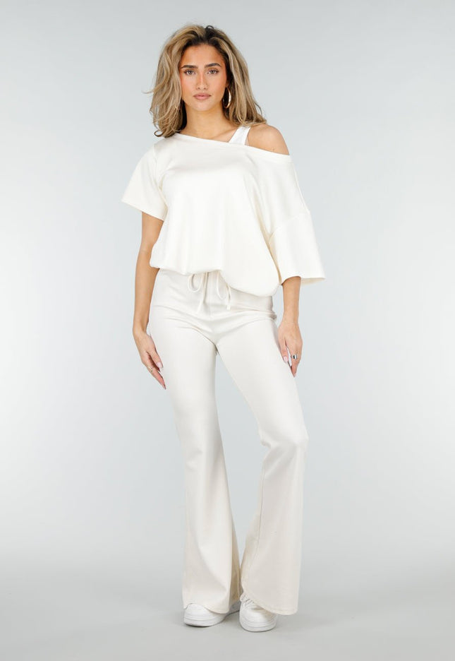 NEW180326 Beige Jogging Flared Broek