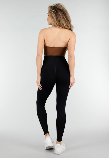 NEW180326 Bruine Wrap Crop Top met Push Up Pads
