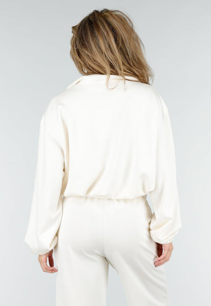 NEW180326 Crème Halve Zip Trui