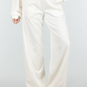 NEW180326 Crème Wide Leg Joggingbroek