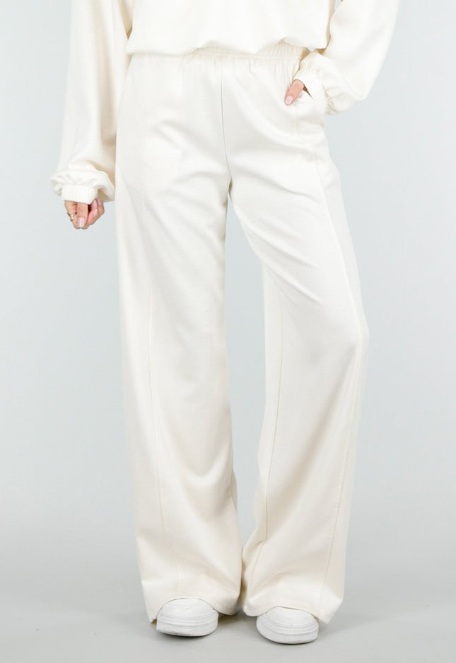 NEW180326 Crème Wide Leg Joggingbroek