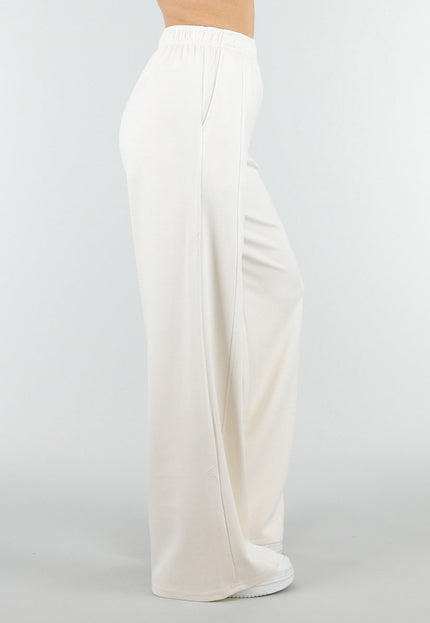 NEW180326 Crème Wide Leg Joggingbroek