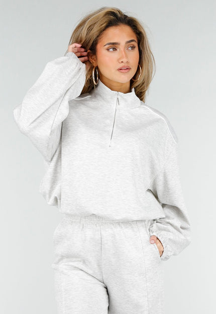NEW180326 Grijze Halve Zip Trui