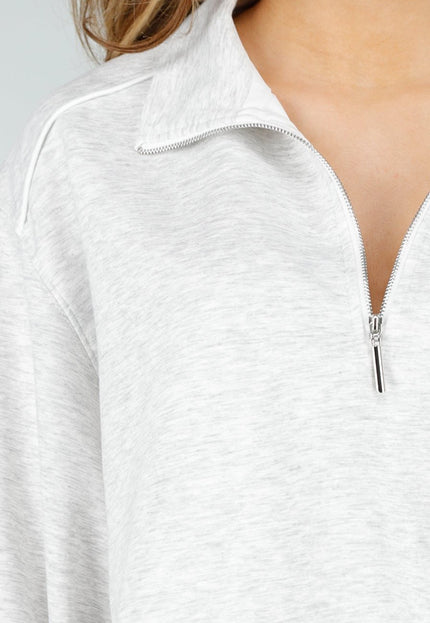 NEW180326 Grijze Halve Zip Trui