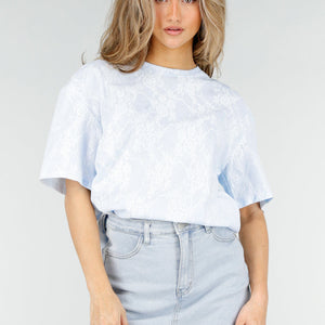 NEW180326 Lichtblauw Kant T-Shirt