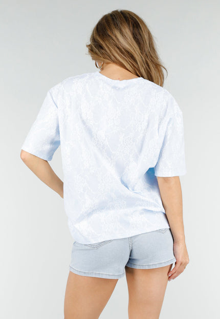 NEW180326 Lichtblauw Kant T-Shirt