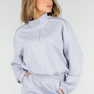 NEW180326 Lichtblauwe Halve Zip Trui