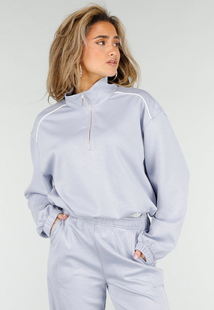 NEW180326 Lichtblauwe Halve Zip Trui