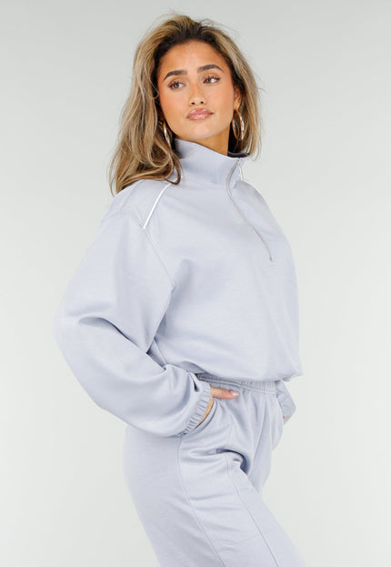 NEW180326 Lichtblauwe Halve Zip Trui