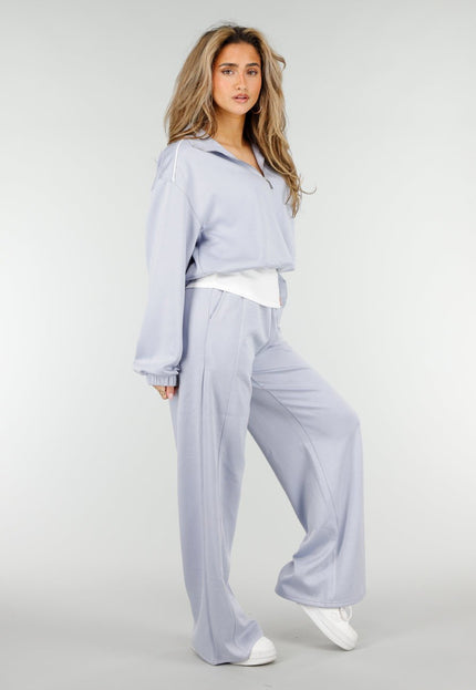 NEW180326 Lichtblauwe Halve Zip Trui