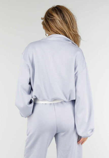 NEW180326 Lichtblauwe Halve Zip Trui