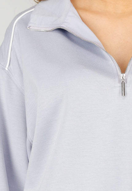 NEW180326 Lichtblauwe Halve Zip Trui