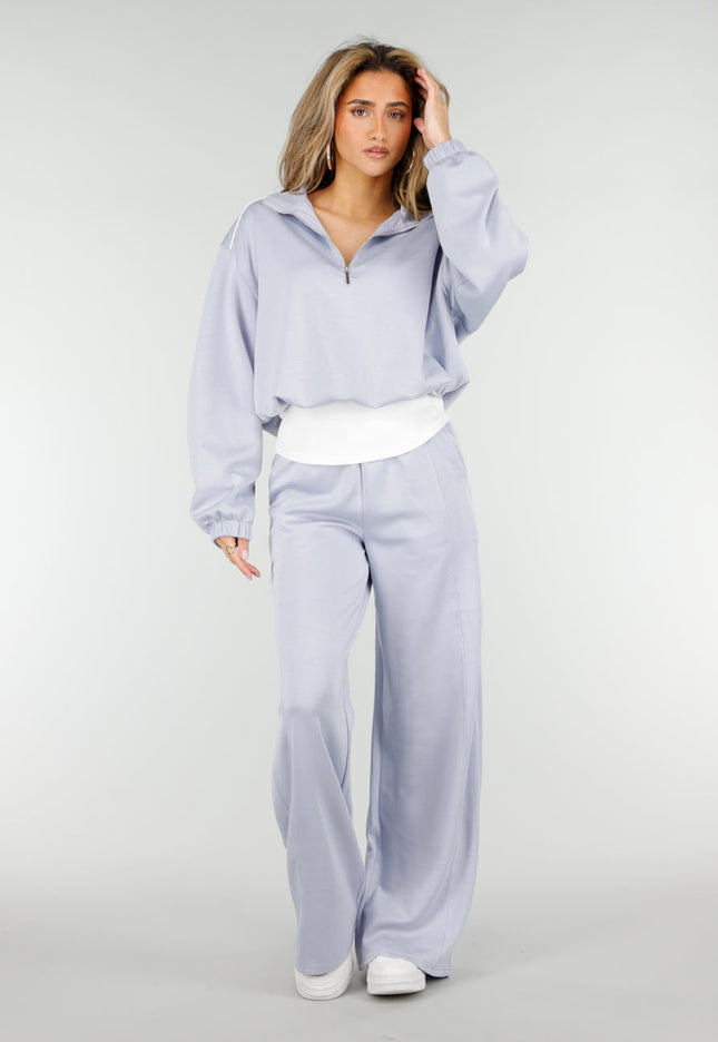 NEW180326 Lichtblauwe Wide Leg Joggingbroek