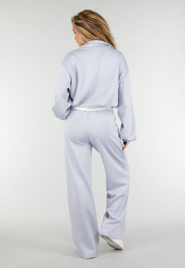 NEW180326 Lichtblauwe Zip Trui met Top